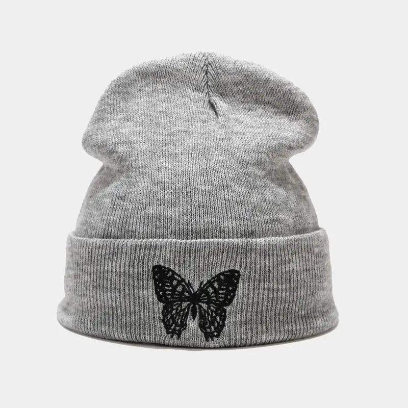 Winter Comfortable Butterfly Warm Caps Soft Elastic Outdoor Elegant Cap For Women And Men Stretchy Cold Weather Caps Stevvex