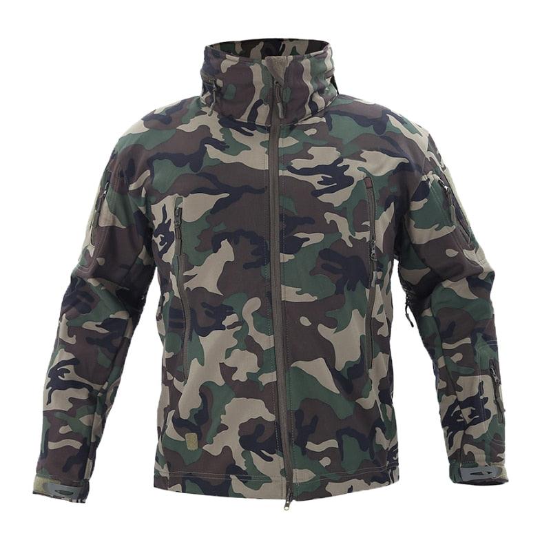 Winter Fleece Jacket Men Soft Waterproof Camouflage Coat Tactical Hiking Jackets Uniform Thermal Fleece Jacket Men Casual Clothing Climbing Warm Jacket Workout Outdoor Windbreaker Clothing Stevvex
