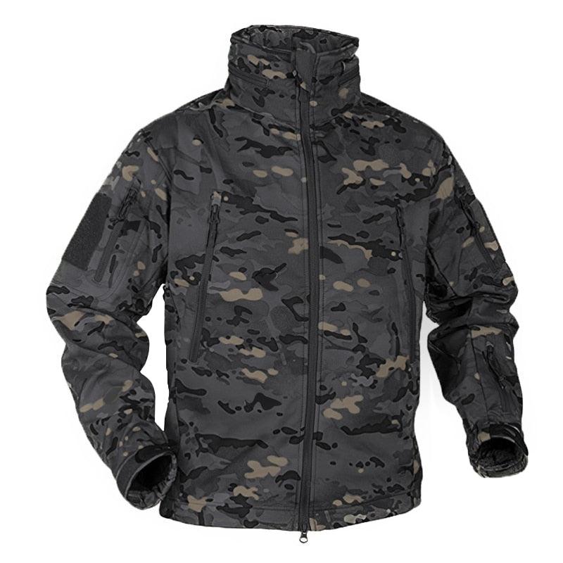 Winter Fleece Jacket Men Soft Waterproof Camouflage Coat Tactical Hiking Jackets Uniform Thermal Fleece Jacket Men Casual Clothing Climbing Warm Jacket Workout Outdoor Windbreaker Clothing Stevvex