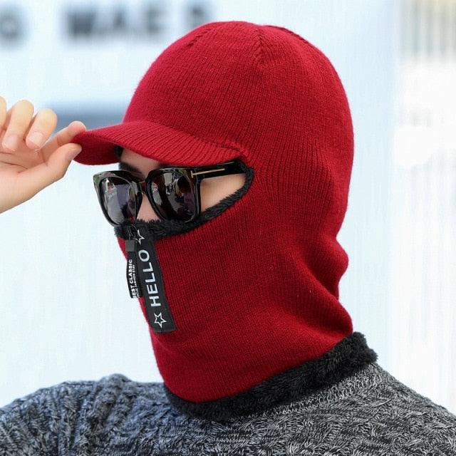 Winter Hat Skullies Beanies Hats Winter Beanies for Men Women Wool Zipper Scarf Caps Balaclava Mask Gorgas Bonnet Knitted Hat Warm Fleece Balaclava Windproof Ski Mask Cold Weather Face Mask Motorcycle Balaclava Hood Warmer Winter Sports Cap Stevvex