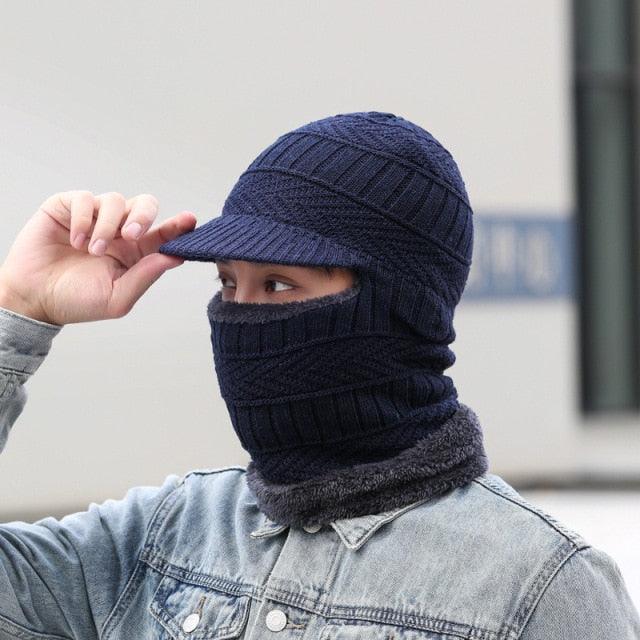 Winter Hat Skullies Beanies Hats Winter Beanies for Men Women Wool Zipper Scarf Caps Balaclava Mask Gorgas Bonnet Knitted Hat Warm Fleece Balaclava Windproof Ski Mask Cold Weather Face Mask Motorcycle Balaclava Hood Warmer Winter Sports Cap Stevvex