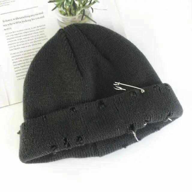 Winter Hat Women Knitted Fashion Warm Thick Hat Autumn Hip Hop Hole Beanies Unisex Basic Cap For Both Men Women Knitted Beanies Fashion Warm Hat Stevvex
