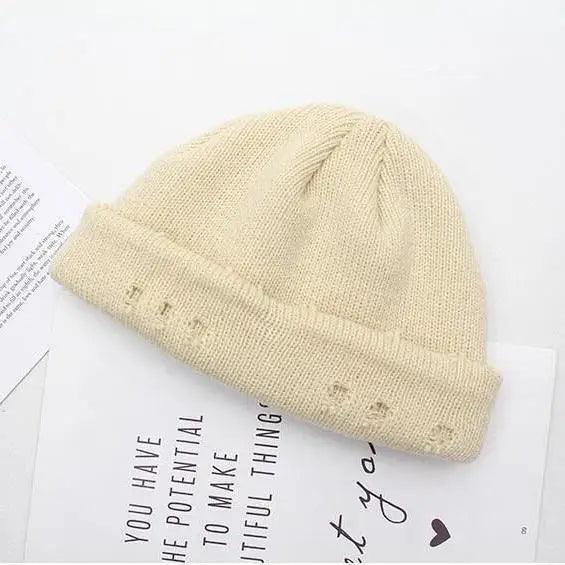 Winter Hat Women Knitted Fashion Warm Thick Hat Autumn Hip Hop Hole Beanies Unisex Basic Cap For Both Men Women Knitted Beanies Fashion Warm Hat Stevvex