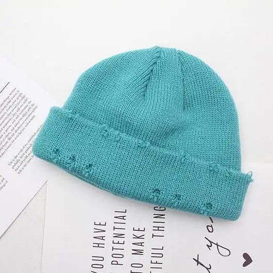 Winter Hat Women Knitted Fashion Warm Thick Hat Autumn Hip Hop Hole Beanies Unisex Basic Cap For Both Men Women Knitted Beanies Fashion Warm Hat Stevvex