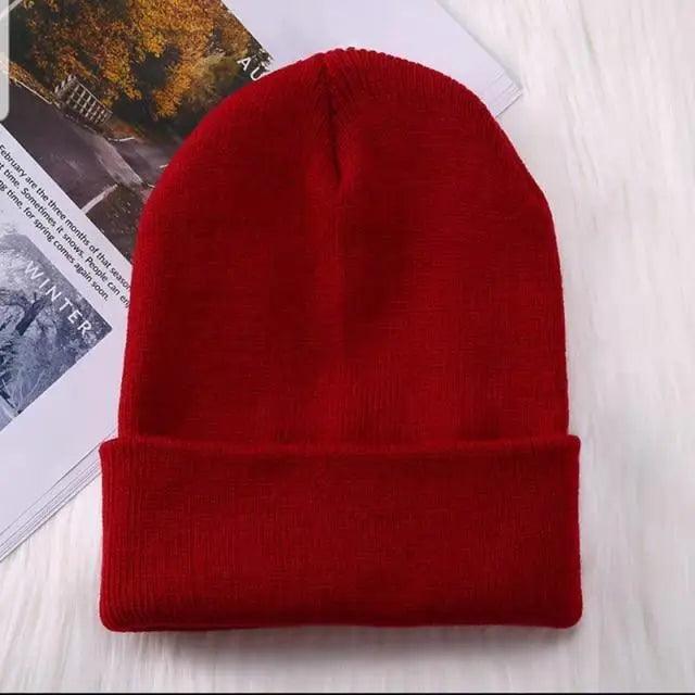 Winter Hats For Men Woman New Beanies Knitted Solid Cute Hat Girls Autumn Female Beanie Caps Warmer Stylish Ladies Casual Cap Outdoor Winter Adult Neutral Warm Hats Candy Color Knitted Woolen Hat for Women Men Stevvex