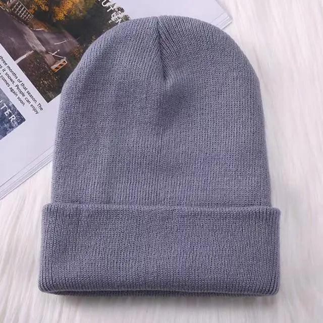 Winter Hats For Men Woman New Beanies Knitted Solid Cute Hat Girls Autumn Female Beanie Caps Warmer Stylish Ladies Casual Cap Outdoor Winter Adult Neutral Warm Hats Candy Color Knitted Woolen Hat for Women Men Stevvex