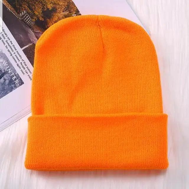 Winter Hats For Men Woman New Beanies Knitted Solid Cute Hat Girls Autumn Female Beanie Caps Warmer Stylish Ladies Casual Cap Outdoor Winter Adult Neutral Warm Hats Candy Color Knitted Woolen Hat for Women Men Stevvex
