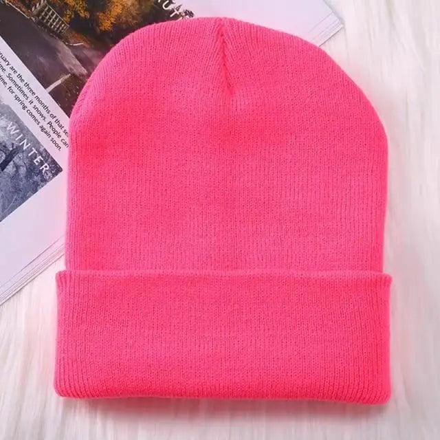Winter Hats For Men Woman New Beanies Knitted Solid Cute Hat Girls Autumn Female Beanie Caps Warmer Stylish Ladies Casual Cap Outdoor Winter Adult Neutral Warm Hats Candy Color Knitted Woolen Hat for Women Men Stevvex