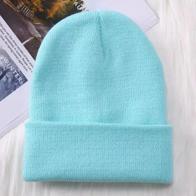 Winter Hats For Men Woman New Beanies Knitted Solid Cute Hat Girls Autumn Female Beanie Caps Warmer Stylish Ladies Casual Cap Outdoor Winter Adult Neutral Warm Hats Candy Color Knitted Woolen Hat for Women Men Stevvex