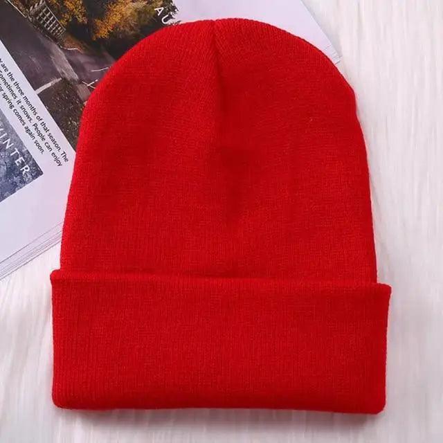 Winter Hats For Men Woman New Beanies Knitted Solid Cute Hat Girls Autumn Female Beanie Caps Warmer Stylish Ladies Casual Cap Outdoor Winter Adult Neutral Warm Hats Candy Color Knitted Woolen Hat for Women Men Stevvex