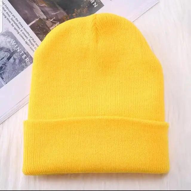 Winter Hats For Men Woman New Beanies Knitted Solid Cute Hat Girls Autumn Female Beanie Caps Warmer Stylish Ladies Casual Cap Outdoor Winter Adult Neutral Warm Hats Candy Color Knitted Woolen Hat for Women Men Stevvex