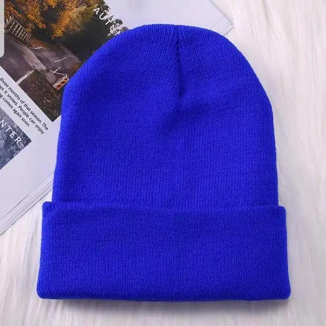 Winter Hats For Men Woman New Beanies Knitted Solid Cute Hat Girls Autumn Female Beanie Caps Warmer Stylish Ladies Casual Cap Outdoor Winter Adult Neutral Warm Hats Candy Color Knitted Woolen Hat for Women Men Stevvex