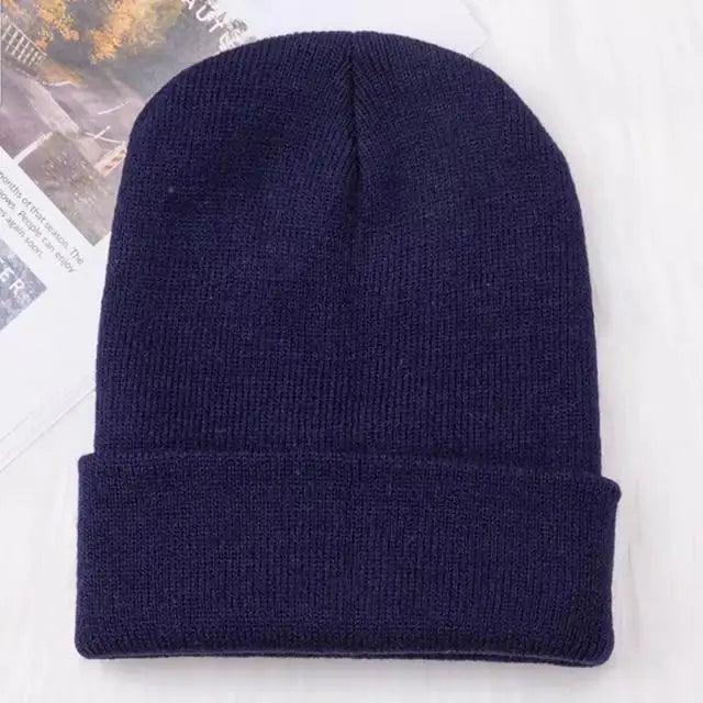 Winter Hats For Men Woman New Beanies Knitted Solid Cute Hat Girls Autumn Female Beanie Caps Warmer Stylish Ladies Casual Cap Outdoor Winter Adult Neutral Warm Hats Candy Color Knitted Woolen Hat for Women Men Stevvex