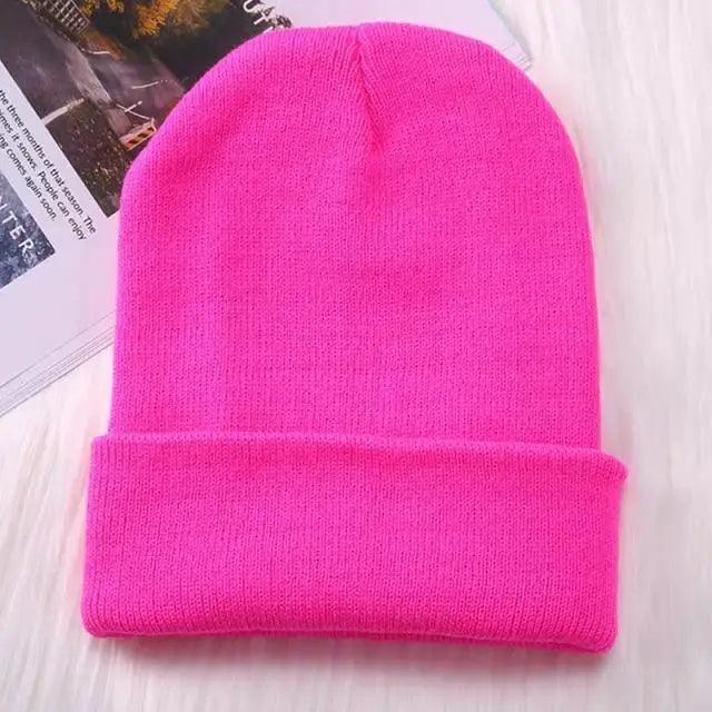 Winter Hats For Men Woman New Beanies Knitted Solid Cute Hat Girls Autumn Female Beanie Caps Warmer Stylish Ladies Casual Cap Outdoor Winter Adult Neutral Warm Hats Candy Color Knitted Woolen Hat for Women Men Stevvex