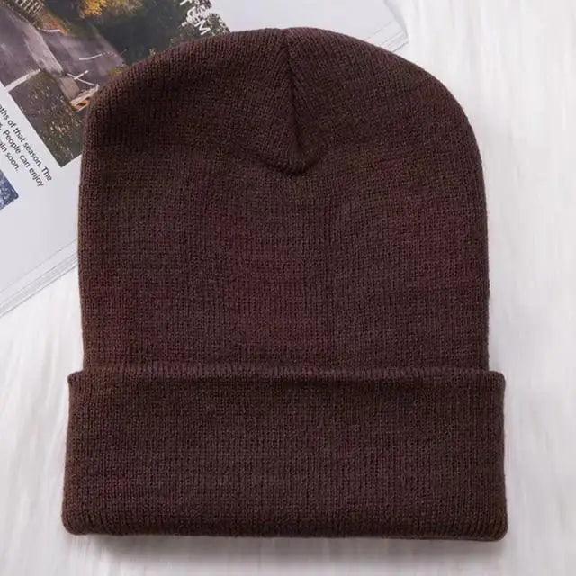 Winter Hats For Men Woman New Beanies Knitted Solid Cute Hat Girls Autumn Female Beanie Caps Warmer Stylish Ladies Casual Cap Outdoor Winter Adult Neutral Warm Hats Candy Color Knitted Woolen Hat for Women Men Stevvex