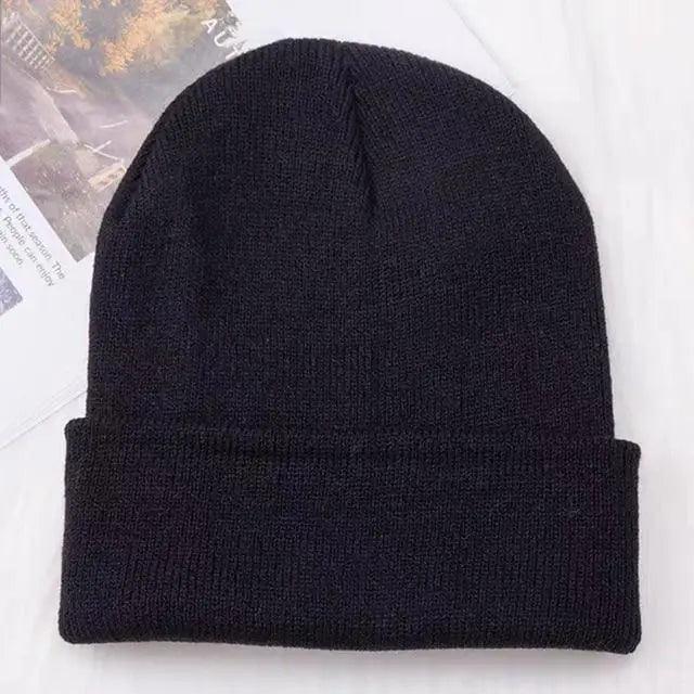 Winter Hats For Men Woman New Beanies Knitted Solid Cute Hat Girls Autumn Female Beanie Caps Warmer Stylish Ladies Casual Cap Outdoor Winter Adult Neutral Warm Hats Candy Color Knitted Woolen Hat for Women Men Stevvex
