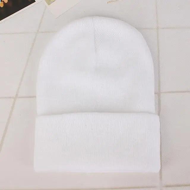 Winter Hats For Men Woman New Beanies Knitted Solid Cute Hat Girls Autumn Female Beanie Caps Warmer Stylish Ladies Casual Cap Outdoor Winter Adult Neutral Warm Hats Candy Color Knitted Woolen Hat for Women Men Stevvex