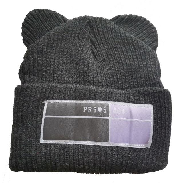 Winter Hats for Woman New Beanies Knitted Hat Cute Ear Girls Autumn Female Beanie Caps Warmer Bonnet Casual Cap Winter Beanie Hats for Women Girls Cable Knit Soft Cute Beanie with Double Pompom Ears Detachable Pompom Fur Hat Girls Stevvex