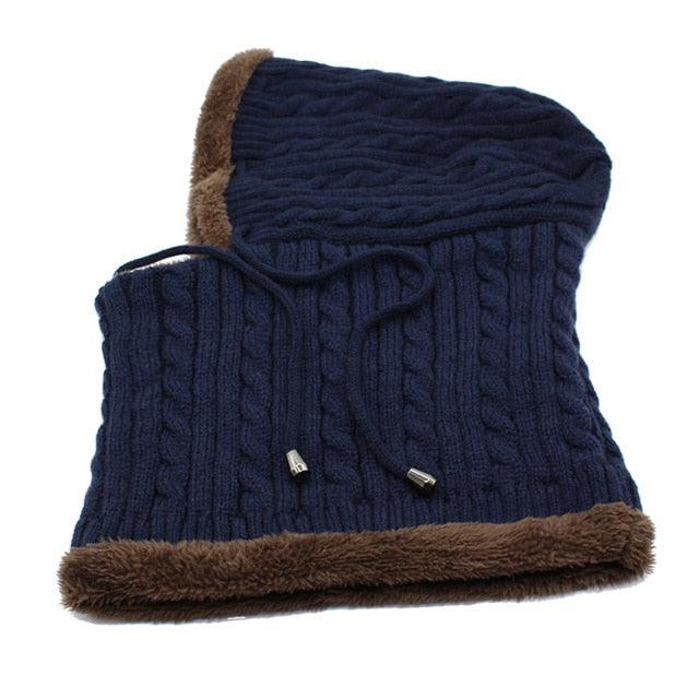 Winter Knitted Hat Beanie Men Beany Skellies Beanies Winter Hats For Women Men Caps Gorgas Bonnet Mask Brand Hats Hooded Cowl Neckerchief with Drawstring Soft Balaclava Pullover Knitted Beanie for Adults Men Women Ski Caps Stevvex