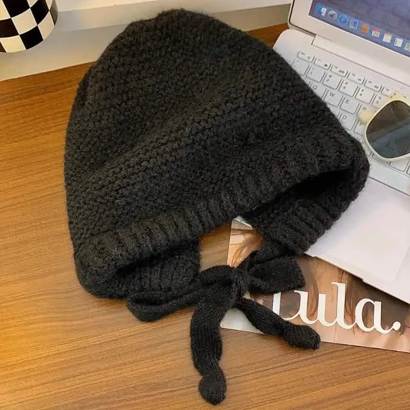 Winter Wool Knitted Hat Unisex Winter Striped Beanie with Ear Flaps DailySale