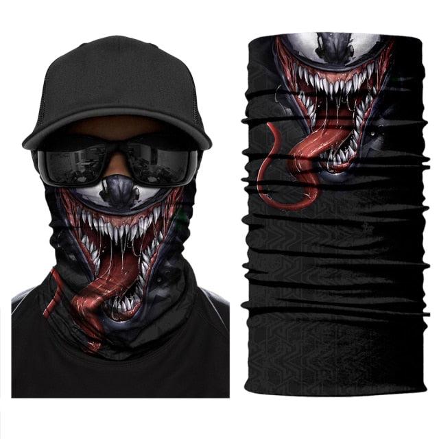 Women Balaclava Neck Gaiter Tubular Buff Bandana Scarf Headgear Bicycle Half Mask Face Cover Venom Headband Summer Men Beanie Hat Windproof Head Scarves Neck Warmer Cycling Camping Hiking Men Women Fashion Magic Scarves Turban Outdoor Headband Stevvex