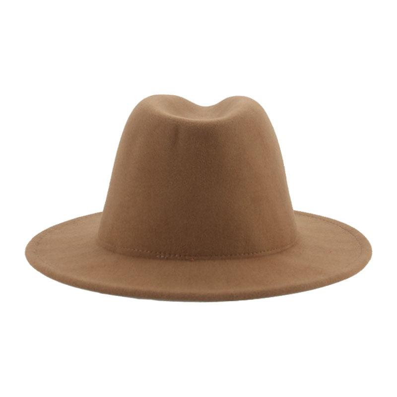 Women Luxury Fedora Hat Women Fedora Hat Women Solid Wide Brim Winter Men Hat Retro Wide Autumn Unique Style Men Hat Vintage Brown Formal Wedding Fedora Hats Stevvex