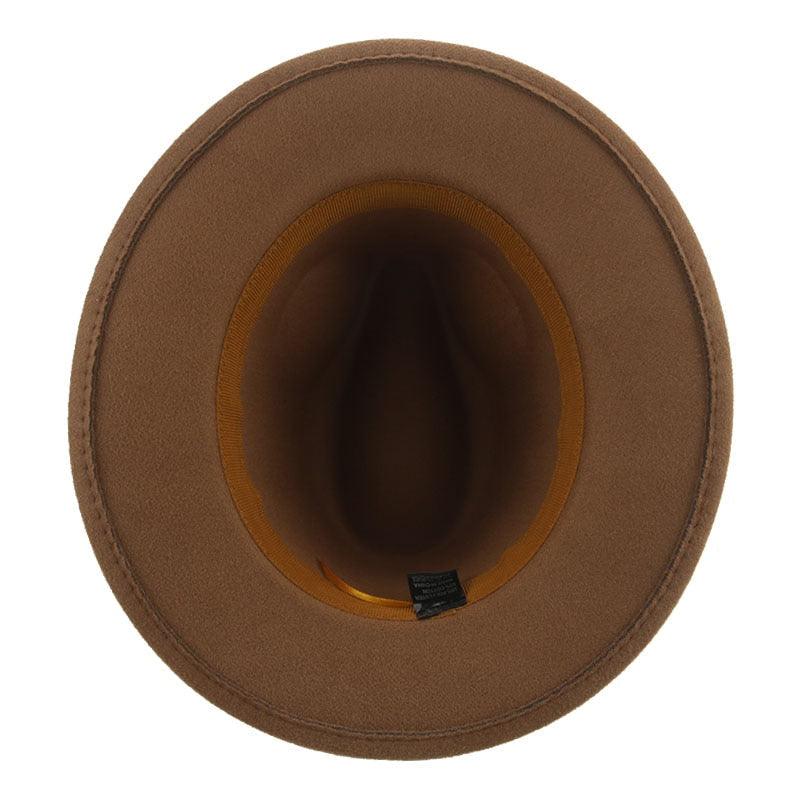Women Luxury Fedora Hat Women Fedora Hat Women Solid Wide Brim Winter Men Hat Retro Wide Autumn Unique Style Men Hat Vintage Brown Formal Wedding Fedora Hats Stevvex