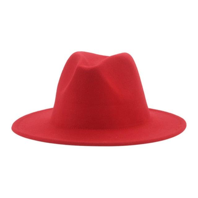 Women Luxury Fedora Hat Women Fedora Hat Women Solid Wide Brim Winter Men Hat Retro Wide Autumn Unique Style Men Hat Vintage Brown Formal Wedding Fedora Hats Stevvex