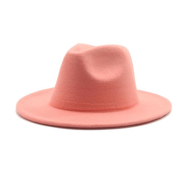 Women Luxury Fedora Hat Women Fedora Hat Women Solid Wide Brim Winter Men Hat Retro Wide Autumn Unique Style Men Hat Vintage Brown Formal Wedding Fedora Hats Stevvex
