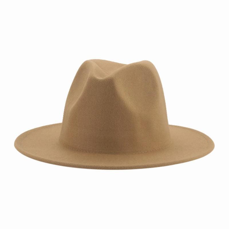 Women Luxury Fedora Hat Women Fedora Hat Women Solid Wide Brim Winter Men Hat Retro Wide Autumn Unique Style Men Hat Vintage Brown Formal Wedding Fedora Hats Stevvex