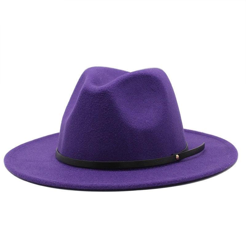 Women Men Wool Vintage Black Fedora Hat With Wide Unique Fedora Hats With Belt Buckle For Men Women Brim Gentleman Elegant Lady Winter Autumn Soft Caps Stevvex