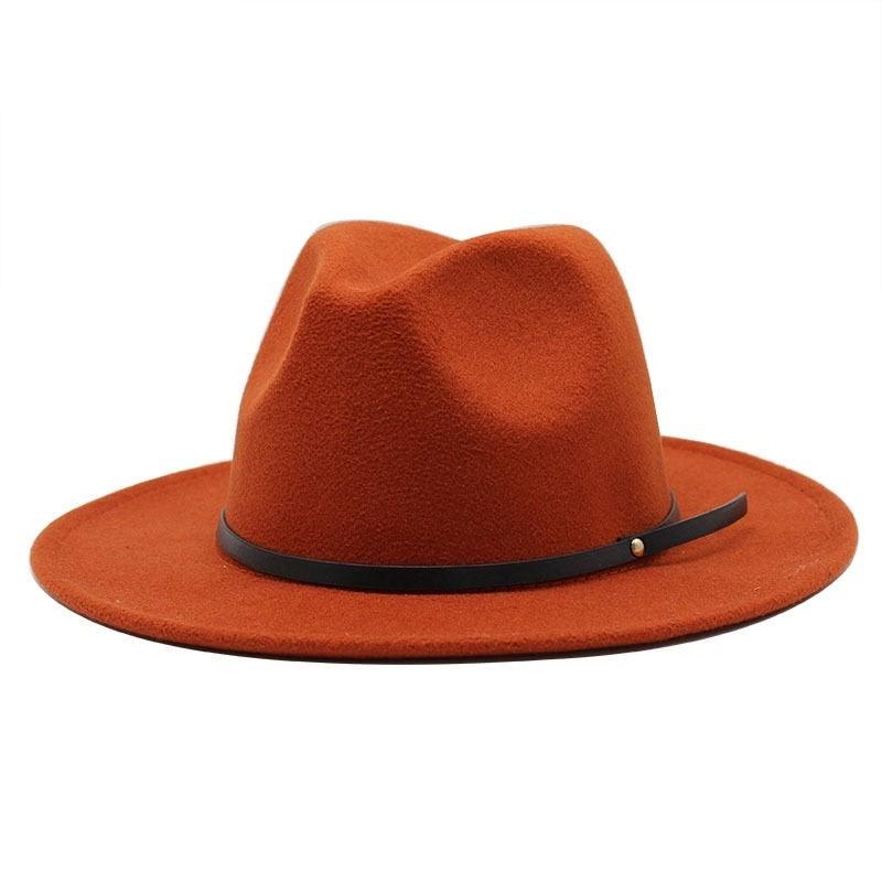 Women Men Wool Vintage Black Fedora Hat With Wide Unique Fedora Hats With Belt Buckle For Men Women Brim Gentleman Elegant Lady Winter Autumn Soft Caps Stevvex