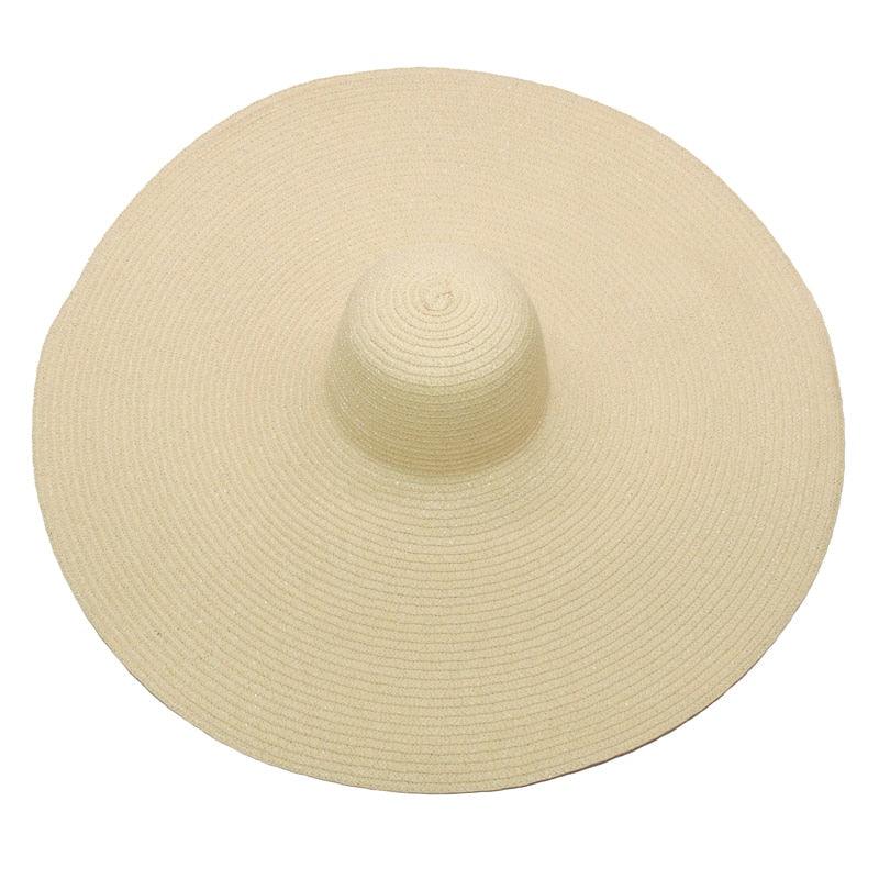 Women Oversized Foldable Summer Large Wide Hat Beach Straw Hat Cute Sun Cap Retro Foldable Handmade Big Hats Ladies UV Protection Hat Vintage Summer Sun Beach Hats Stevvex