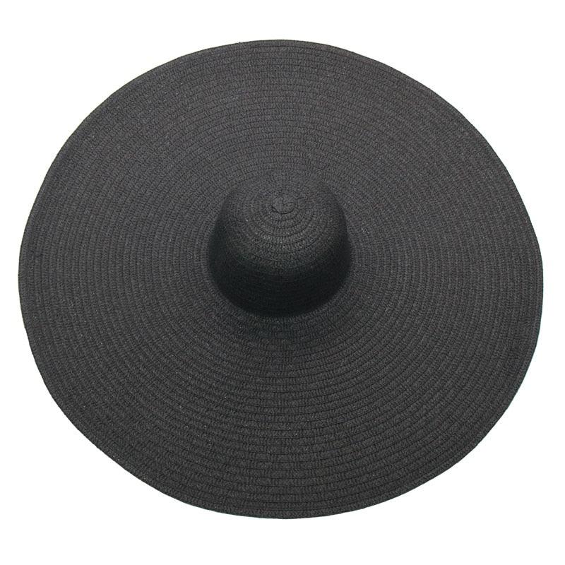 Women Oversized Foldable Summer Large Wide Hat Beach Straw Hat Cute Sun Cap Retro Foldable Handmade Big Hats Ladies UV Protection Hat Vintage Summer Sun Beach Hats Stevvex