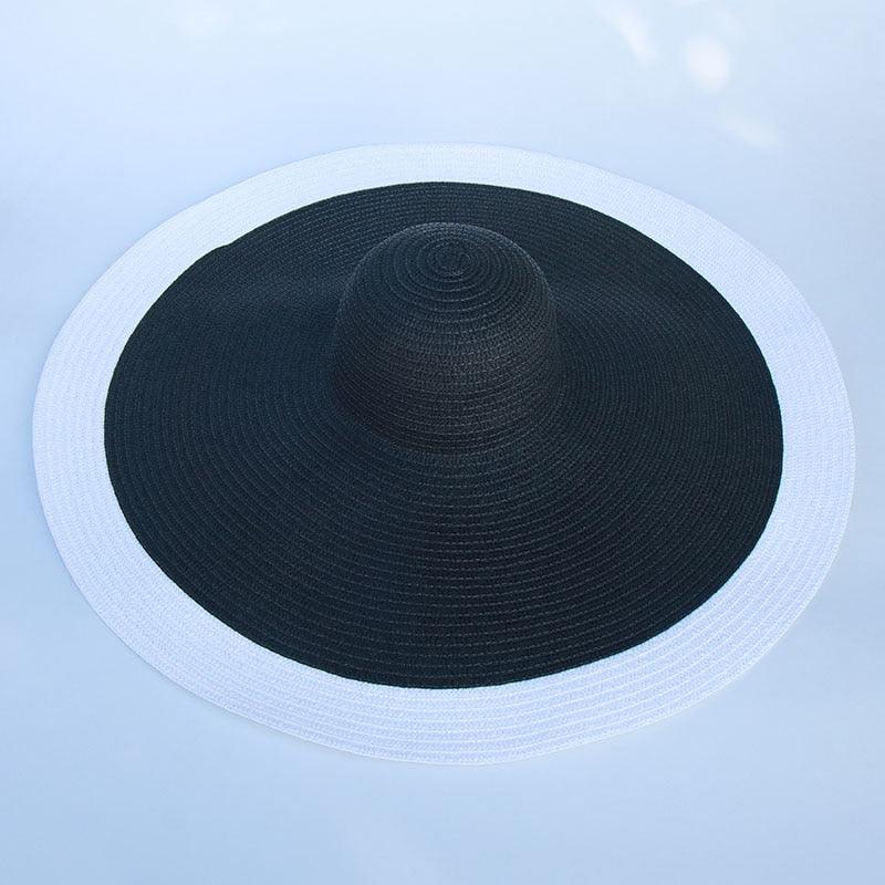 Women Oversized Foldable Summer Large Wide Hat Beach Straw Hat Cute Sun Cap Retro Foldable Handmade Big Hats Ladies UV Protection Hat Vintage Summer Sun Beach Hats Stevvex