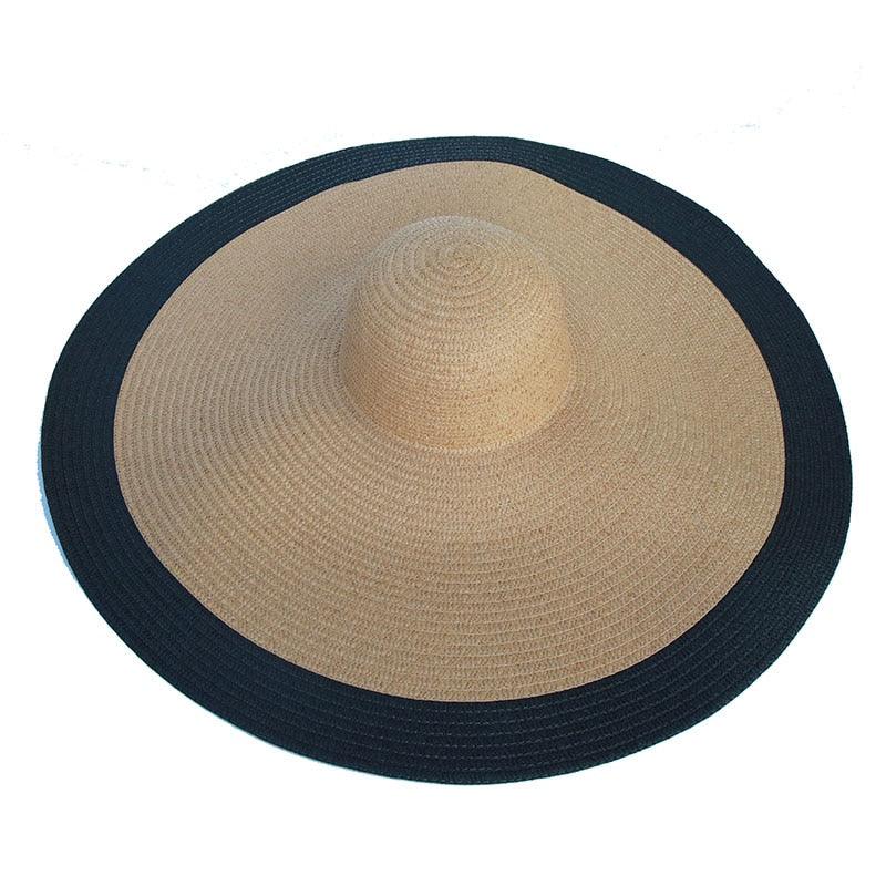 Women Oversized Foldable Summer Large Wide Hat Beach Straw Hat Cute Sun Cap Retro Foldable Handmade Big Hats Ladies UV Protection Hat Vintage Summer Sun Beach Hats Stevvex