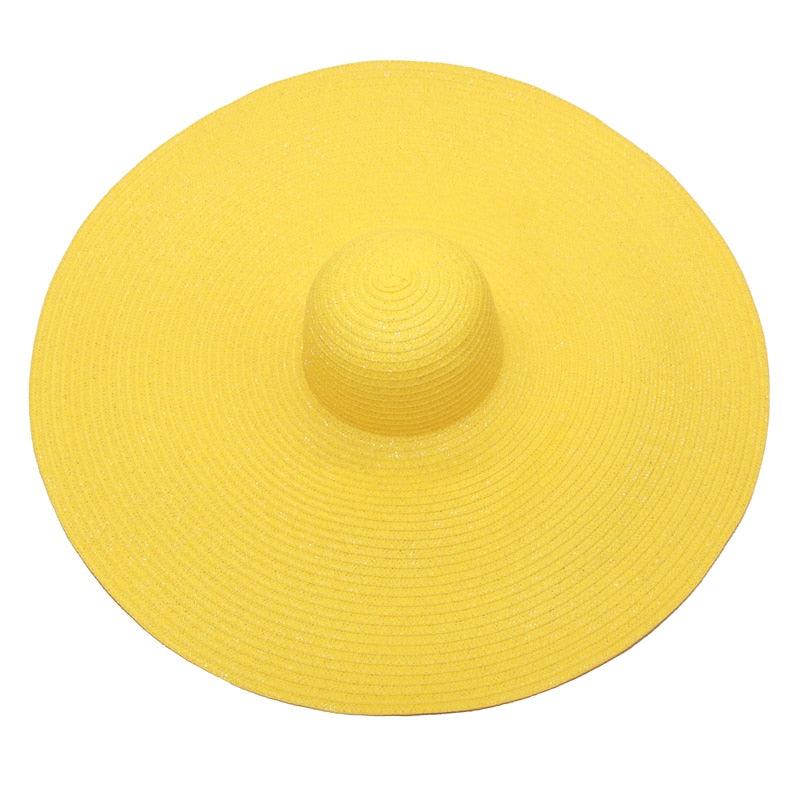 Women Oversized Foldable Summer Large Wide Hat Beach Straw Hat Cute Sun Cap Retro Foldable Handmade Big Hats Ladies UV Protection Hat Vintage Summer Sun Beach Hats Stevvex