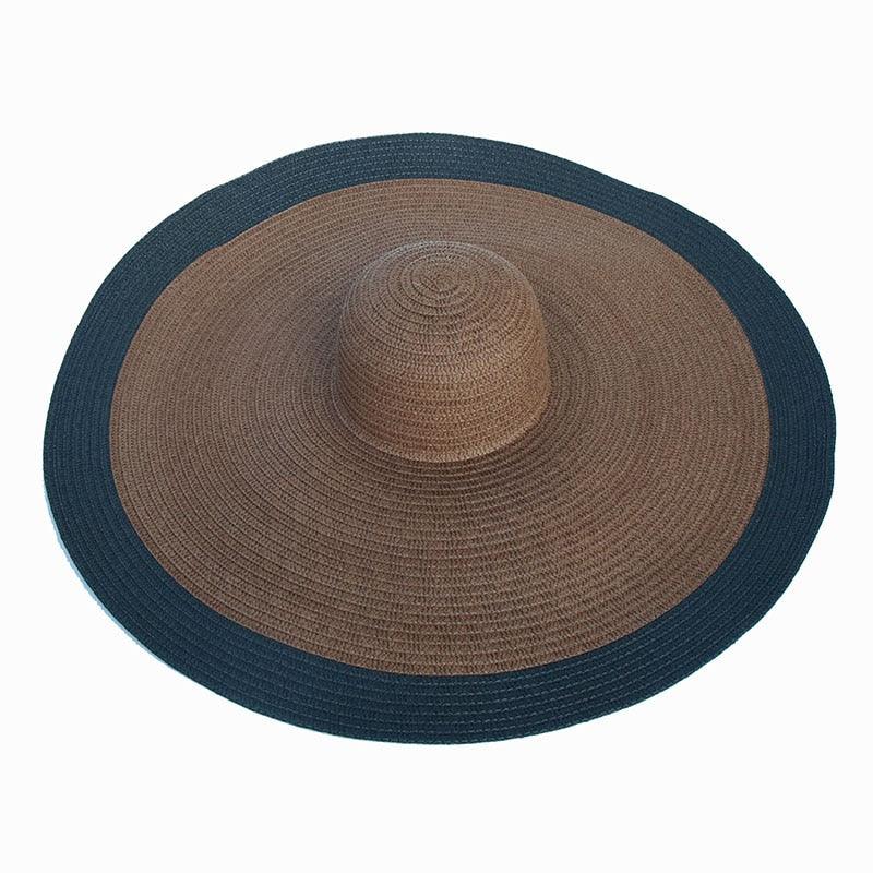 Women Oversized Foldable Summer Large Wide Hat Beach Straw Hat Cute Sun Cap Retro Foldable Handmade Big Hats Ladies UV Protection Hat Vintage Summer Sun Beach Hats Stevvex