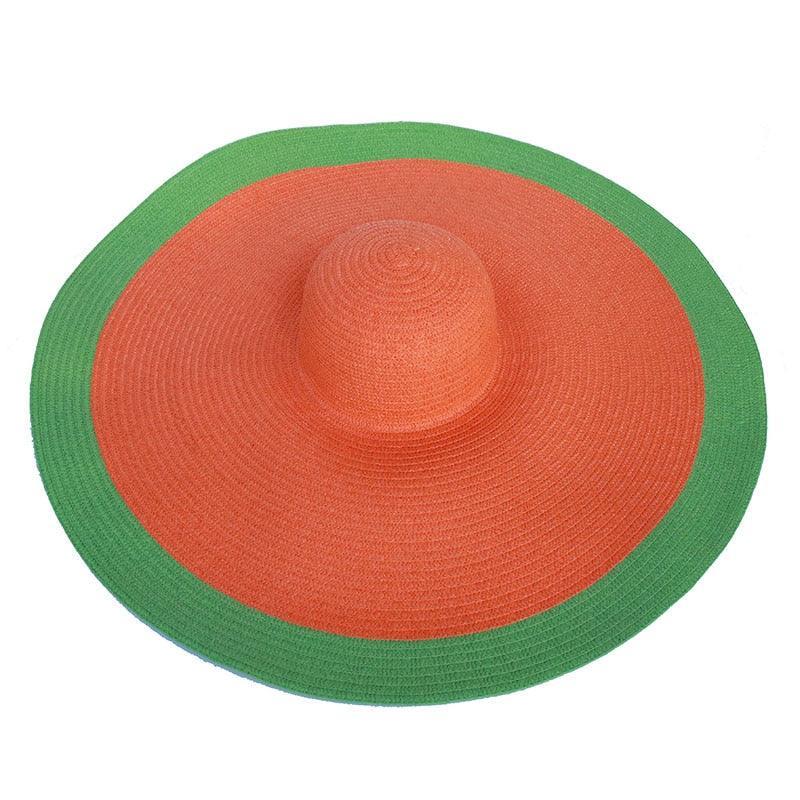 Women Oversized Foldable Summer Large Wide Hat Beach Straw Hat Cute Sun Cap Retro Foldable Handmade Big Hats Ladies UV Protection Hat Vintage Summer Sun Beach Hats Stevvex
