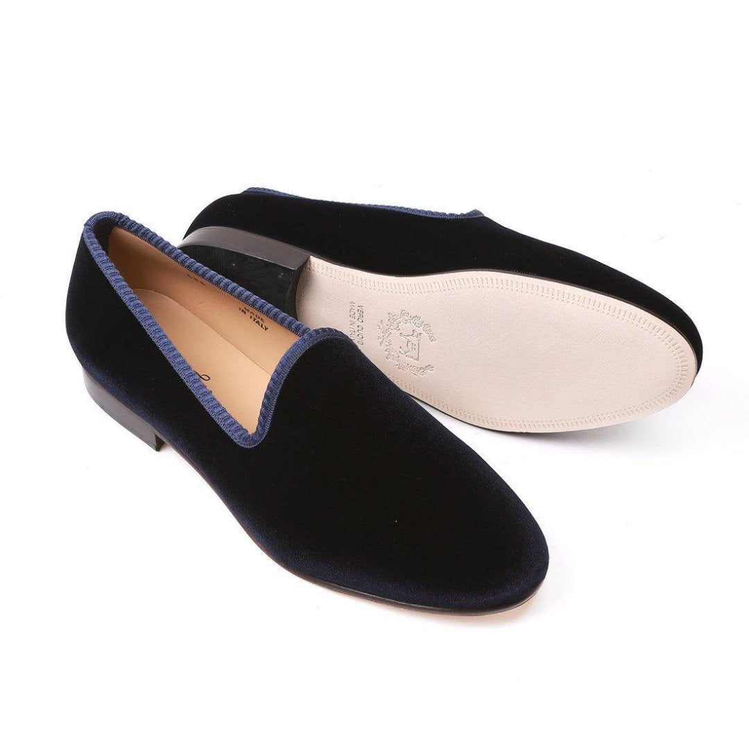 Women's Navy Velvet Slipper Del Toro Shoes