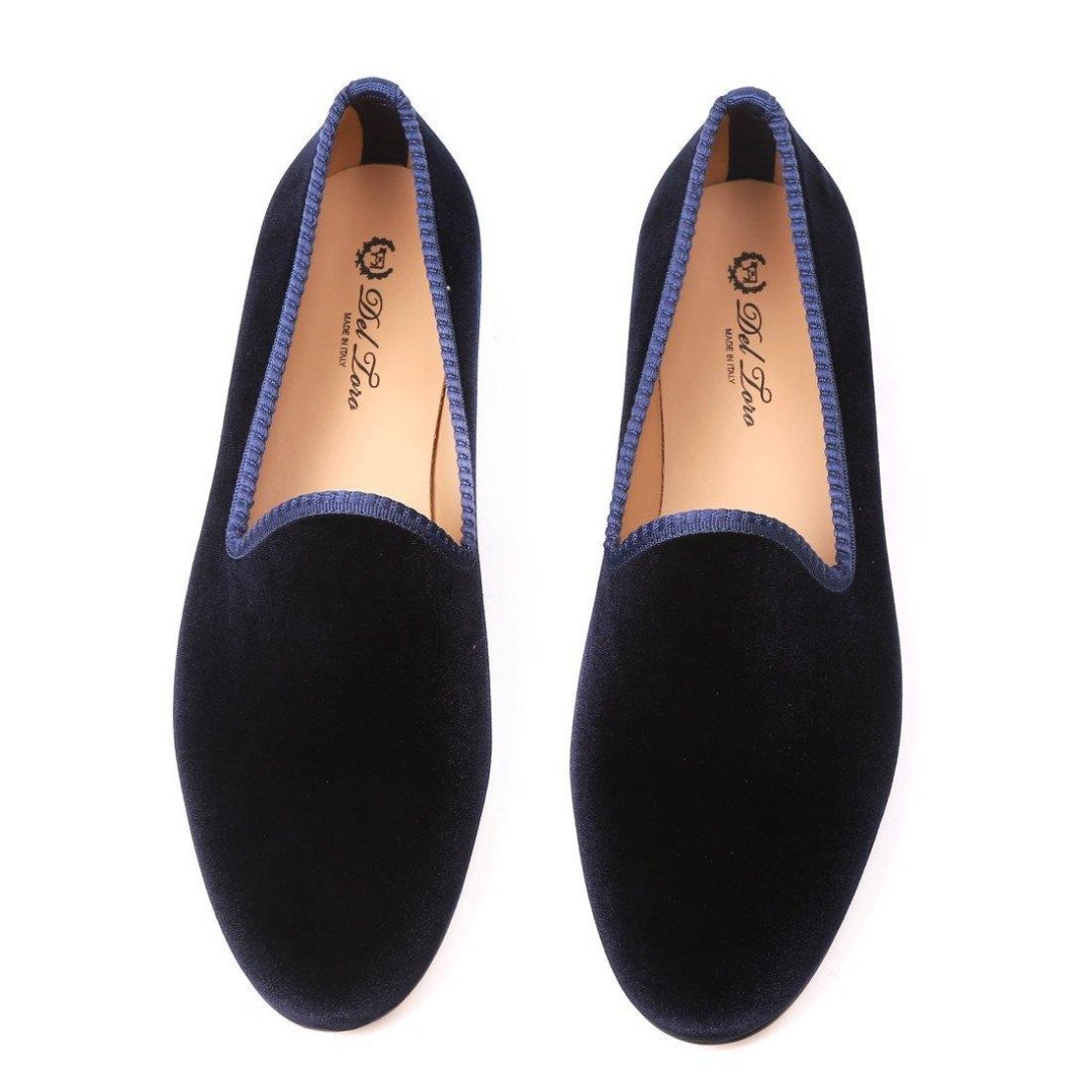 Women's Navy Velvet Slipper Del Toro Shoes