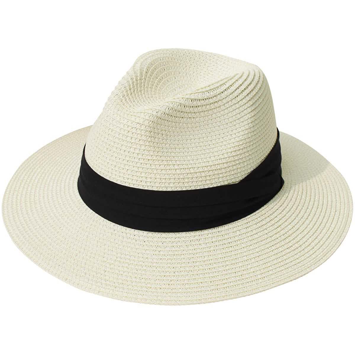 Women Wide Brim Straw Panama Roll up Hat DailySale