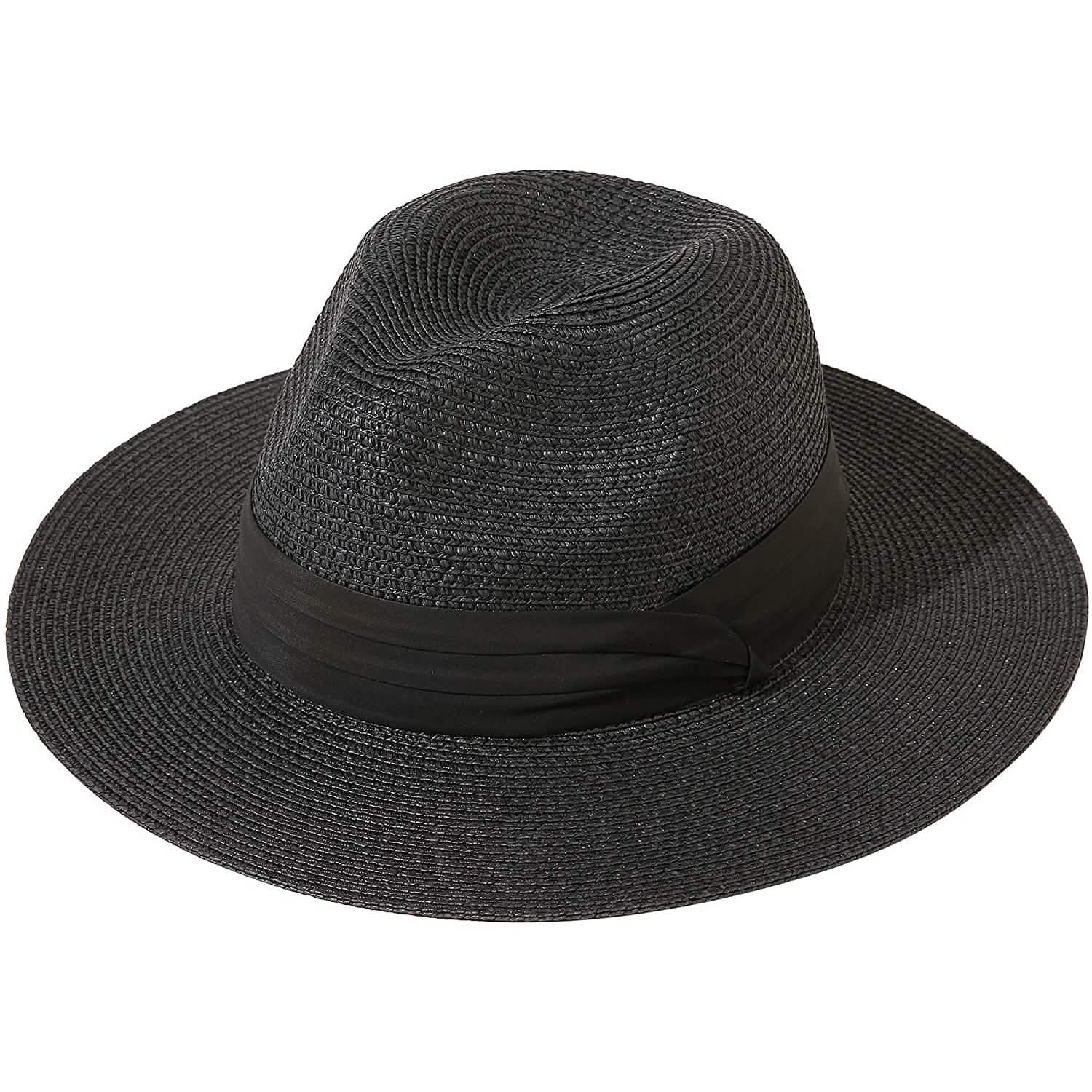 Women Wide Brim Straw Panama Roll up Hat DailySale