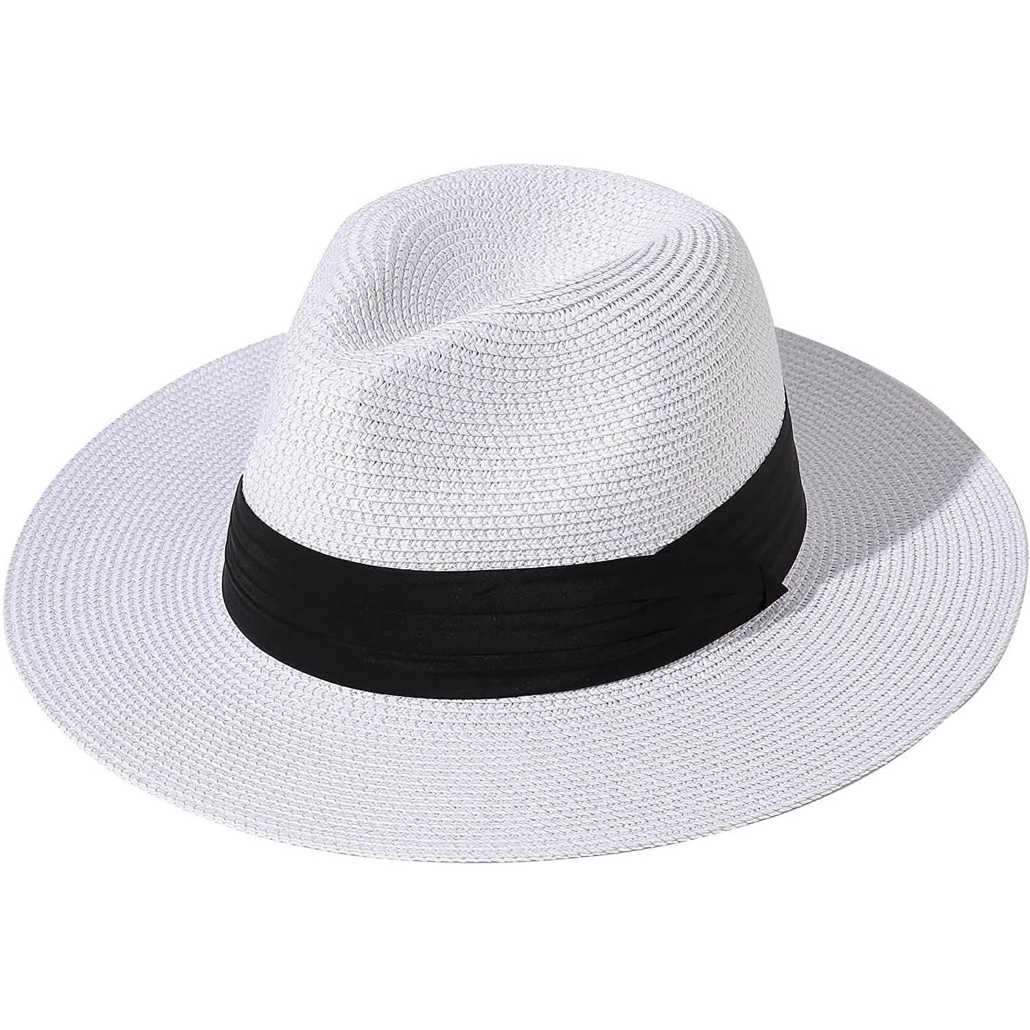 Women Wide Brim Straw Panama Roll up Hat DailySale
