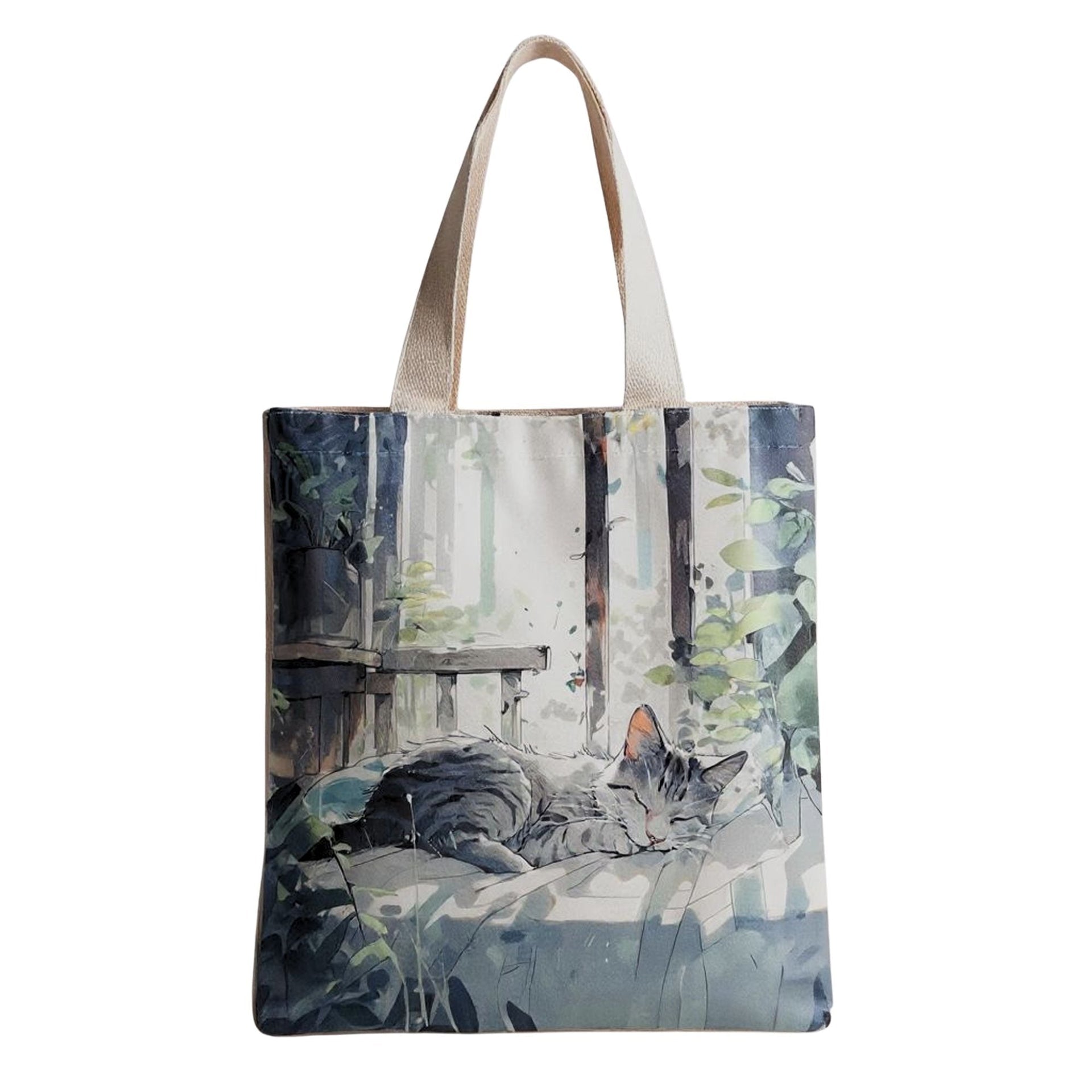 Women's Flannel Shoulder Bag Cute Cat Print Travel Tote