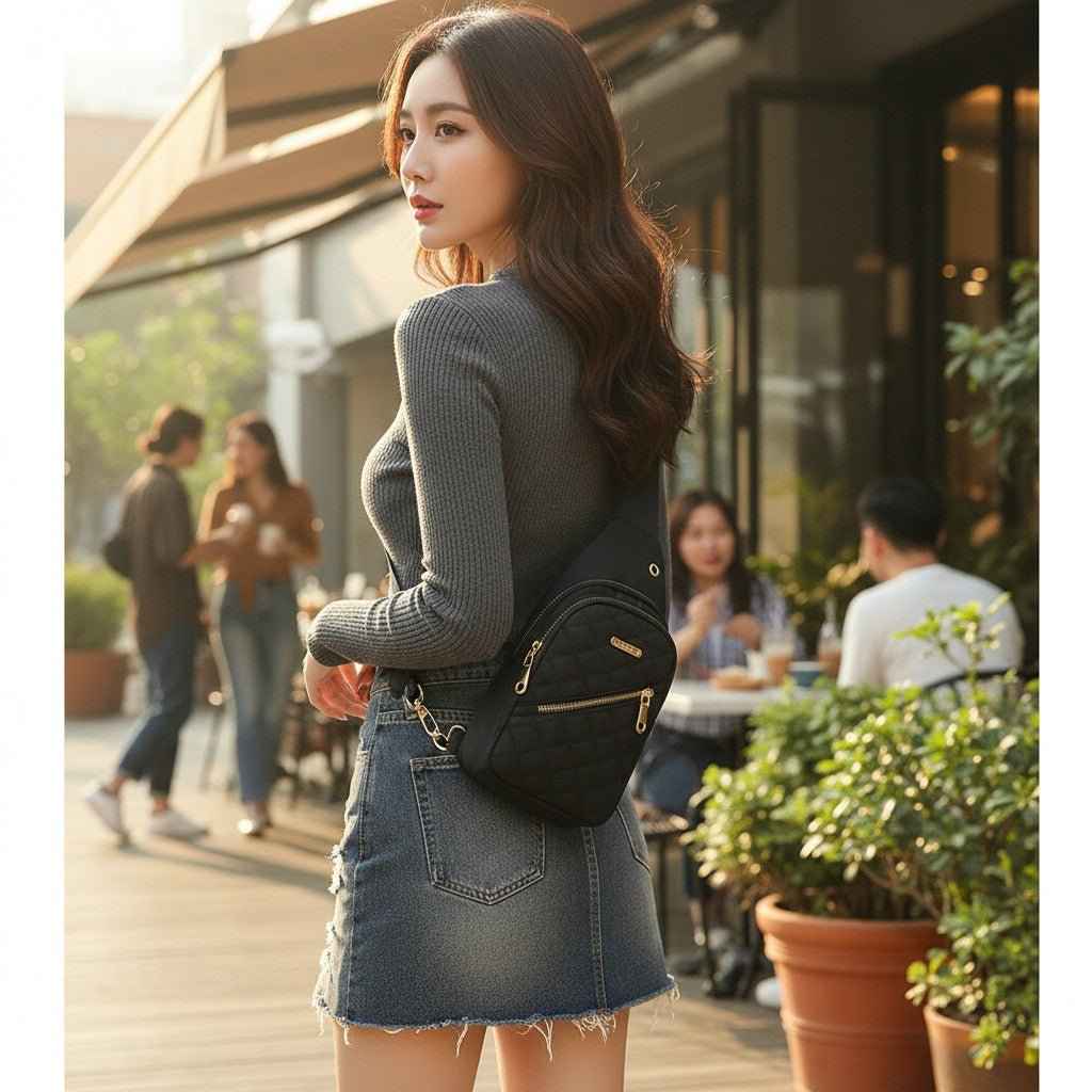 Portable Nylon Chest Sling Bag Mini Travel Pack Mesh Strap Dashing Nova