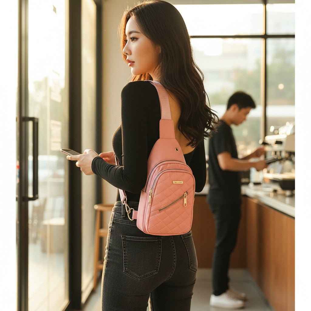 Portable Nylon Chest Sling Bag Mini Travel Pack Mesh Strap Dashing Nova
