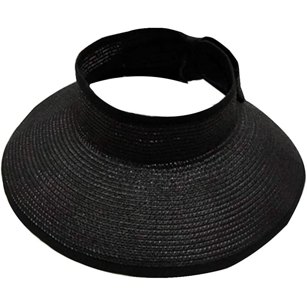 Women's Wide Brim Roll-up Straw Sun Hat Sun Visor DailySale