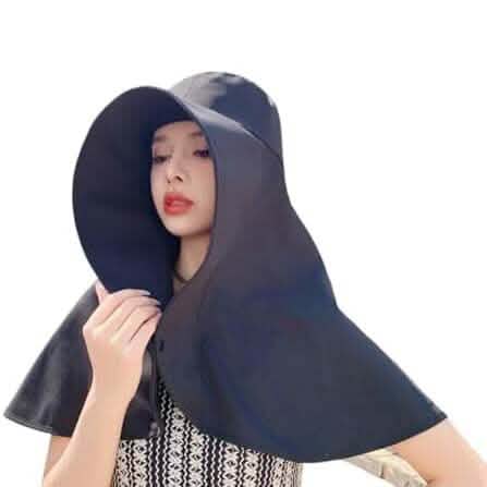 Women's Wide Brim Shawl Sun Hat with Neck Cover DailySale