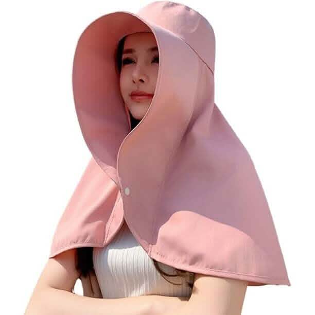 Women's Wide Brim Shawl Sun Hat with Neck Cover DailySale